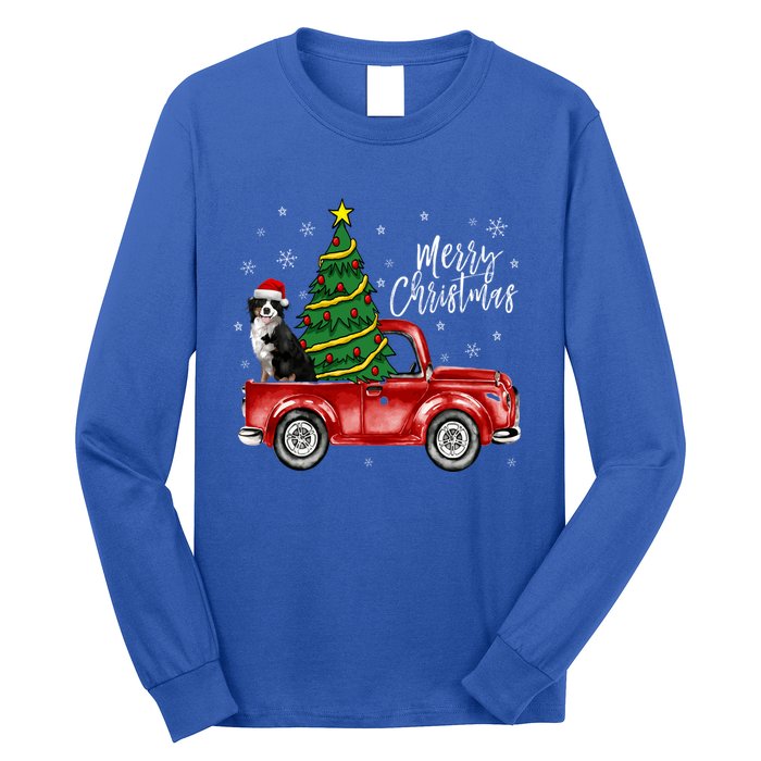 Cute Bernese Mountain Dog Truck Merry Christmas Dog Lover Gift Long Sleeve Shirt