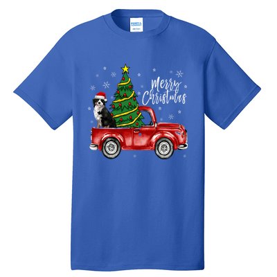 Cute Bernese Mountain Dog Truck Merry Christmas Dog Lover Gift Tall T-Shirt