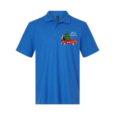 Cute Bernese Mountain Dog Truck Merry Christmas Dog Lover Gift Softstyle Adult Sport Polo