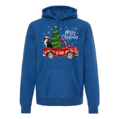 Cute Bernese Mountain Dog Truck Merry Christmas Dog Lover Gift Premium Hoodie