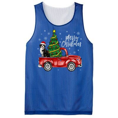 Cute Bernese Mountain Dog Truck Merry Christmas Dog Lover Gift Mesh Reversible Basketball Jersey Tank