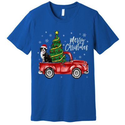 Cute Bernese Mountain Dog Truck Merry Christmas Dog Lover Gift Premium T-Shirt