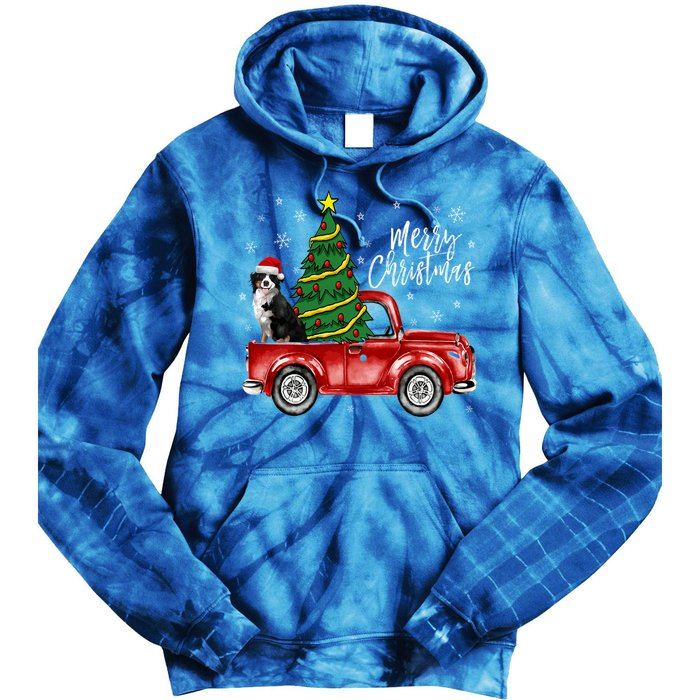 Cute Bernese Mountain Dog Truck Merry Christmas Dog Lover Gift Tie Dye Hoodie