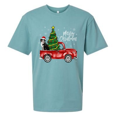 Cute Bernese Mountain Dog Truck Merry Christmas Dog Lover Gift Sueded Cloud Jersey T-Shirt