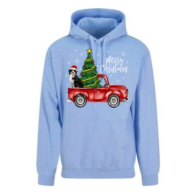 Cute Bernese Mountain Dog Truck Merry Christmas Dog Lover Gift Unisex Surf Hoodie