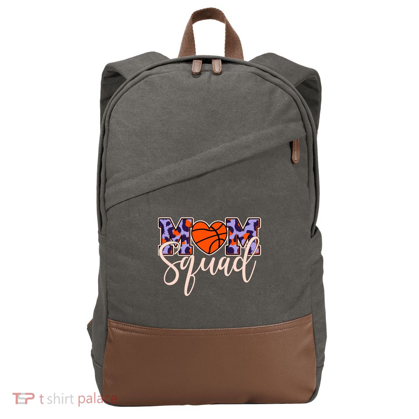 Cute Basketball Mom Squad Cotton Canvas Backpack