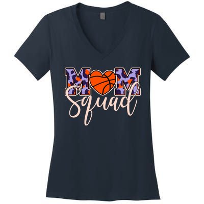 Cute Basketball Mom Squad Women's V-Neck T-Shirt