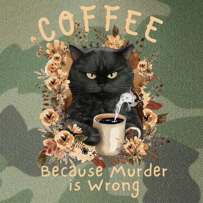 Coffee Because Murder is Wrong Sarcastic Angry Black Cat Legacy Tie Dye Trucker Hat