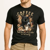 Coffee Because Murder is Wrong Sarcastic Angry Black Cat Performance Shirt