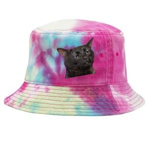 Cat Black Meme Dissociated Funny Internet Gift Tie-Dyed Bucket Hat