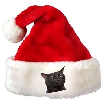 Cat Black Meme Dissociated Funny Internet Gift Premium Christmas Santa Hat