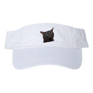 Cat Black Meme Dissociated Funny Internet Gift Valucap Bio-Washed Visor