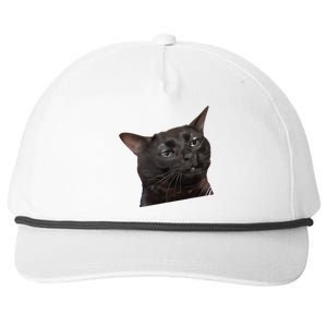 Cat Black Meme Dissociated Funny Internet Gift Snapback Five-Panel Rope Hat