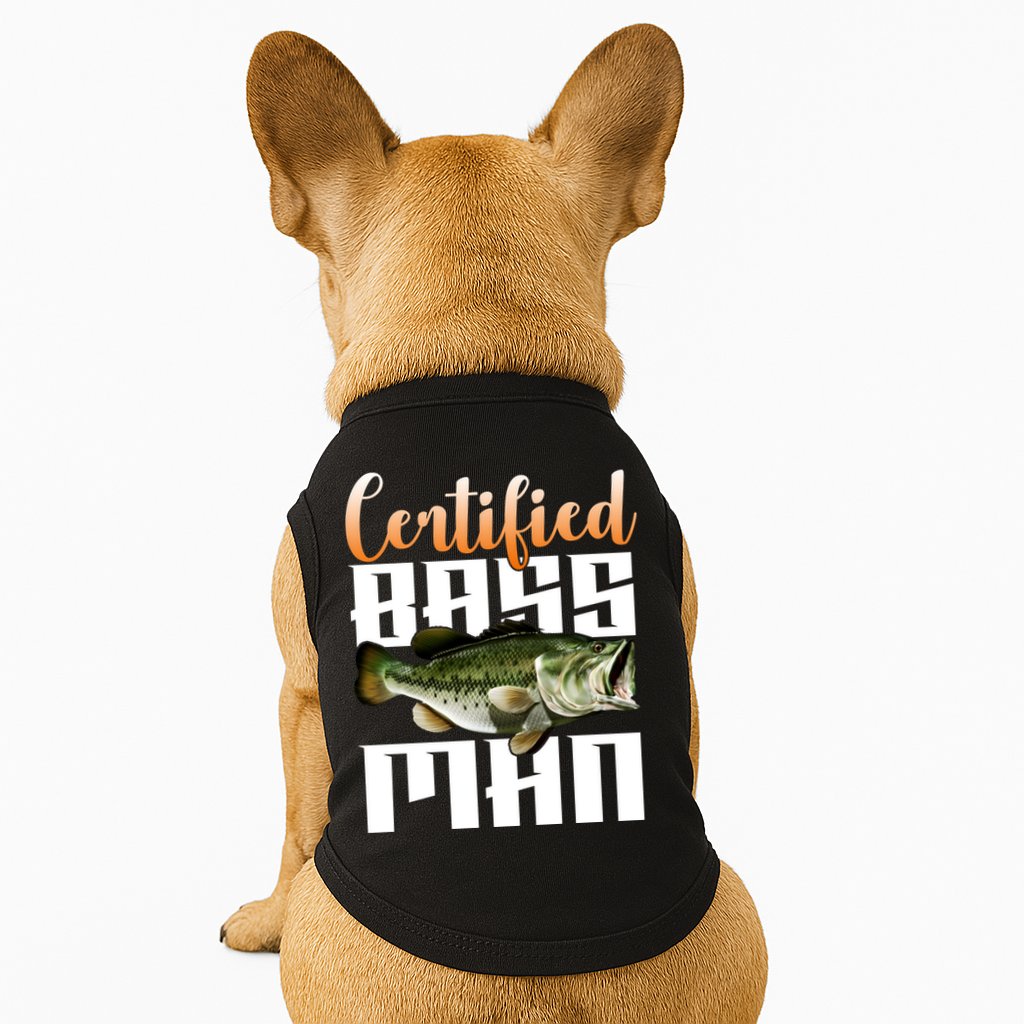 Certified Bass Man Fisherman Doggie Tank