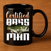 Certified Bass Man Fisherman 11oz C Handle Ceramic Mug