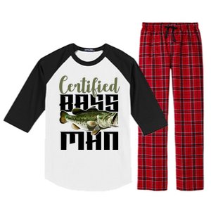 Certified Bass Man Fisherman Raglan Sleeve Pajama Set