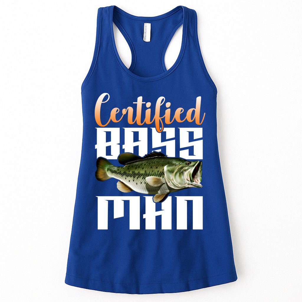 Certified Bass Man Fisherman Womens Tank Top