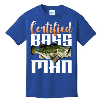 Certified Bass Man Fisherman Kids T-Shirt