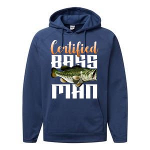 Certified Bass Man Fisherman Performance Fleece Hoodie