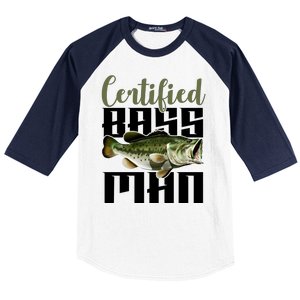 Certified Bass Man Fisherman Baseball Sleeve Shirt