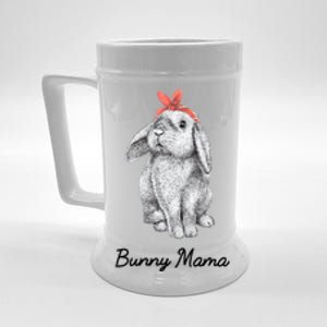 Cute Bunny Mama Lop Eared Rabbit Wearing Bandana Gift Beer Stein