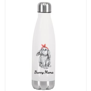 Cute Bunny Mama Lop Eared Rabbit Wearing Bandana Gift Stainless Steel Insulated Water Bottle