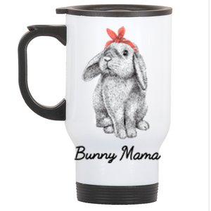 Cute Bunny Mama Lop Eared Rabbit Wearing Bandana Gift Stainless Steel Travel Mug