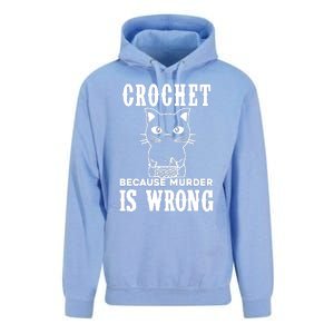 Crochet Because Murder Is Wrong Unisex Surf Hoodie