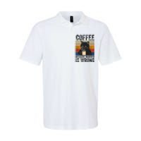 Coffee Because Murder Is Wrong Black Cat Drinking Coffee Mug Softstyle Adult Sport Polo