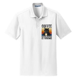 Coffee Because Murder Is Wrong Black Cat Drinking Coffee Mug Dry Zone Grid Polo