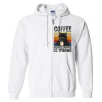 Coffee Because Murder Is Wrong Black Cat Drinking Coffee Mug Full Zip Hoodie