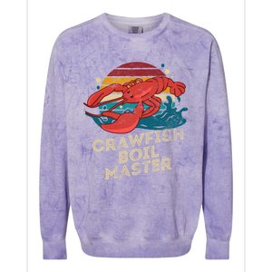 Crawfish Boil Master Funny Crawfish Season Retro Crawfish Gift Colorblast Crewneck Sweatshirt