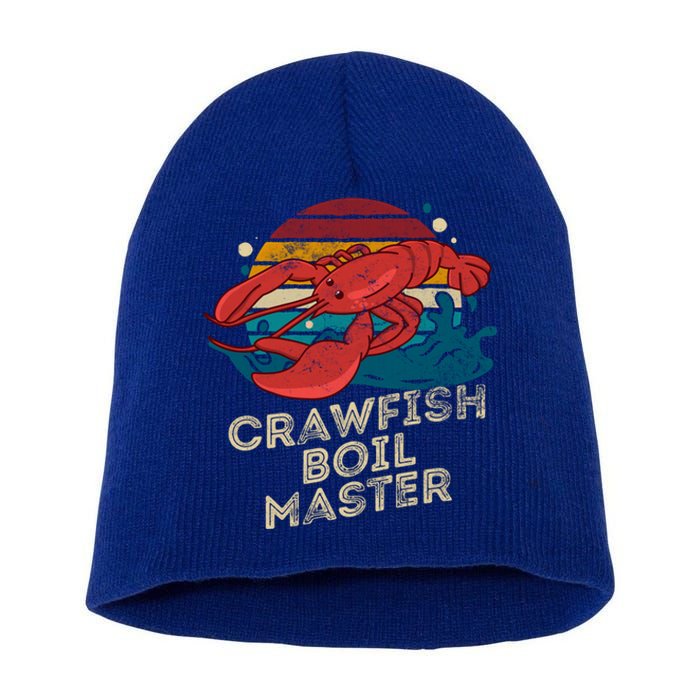 Crawfish Boil Master Funny Crawfish Season Retro Crawfish Gift Short Acrylic Beanie