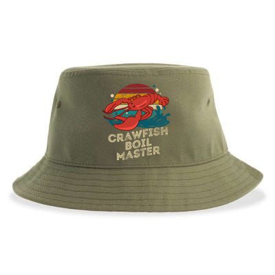 Crawfish Boil Master Funny Crawfish Season Retro Crawfish Gift Sustainable Bucket Hat