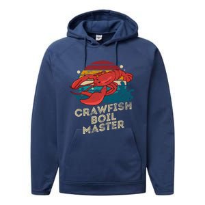 Crawfish Boil Master Funny Crawfish Season Retro Crawfish Gift Performance Fleece Hoodie