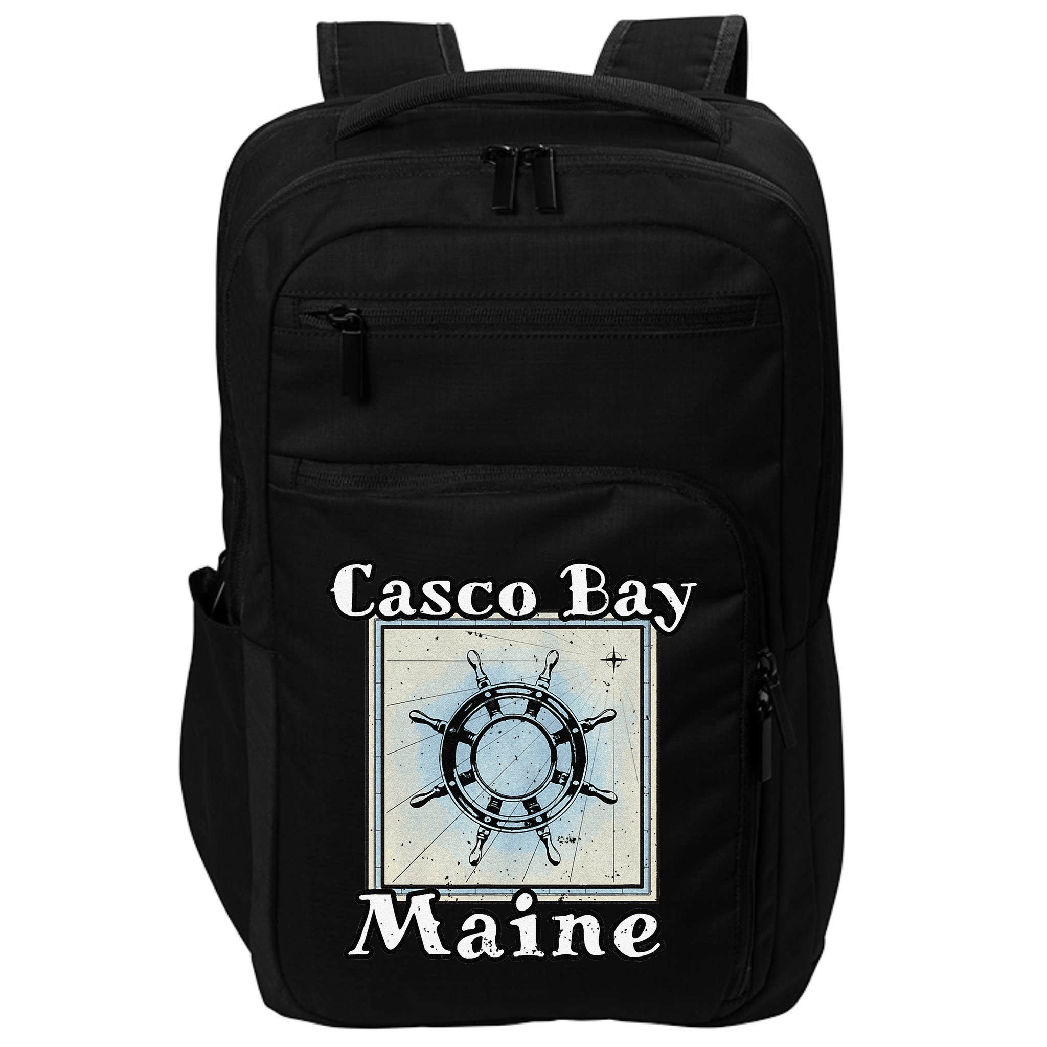 Casco Bay Maine Maritime Nautical History Ship Wheel Sailing Impact Tech Backpack