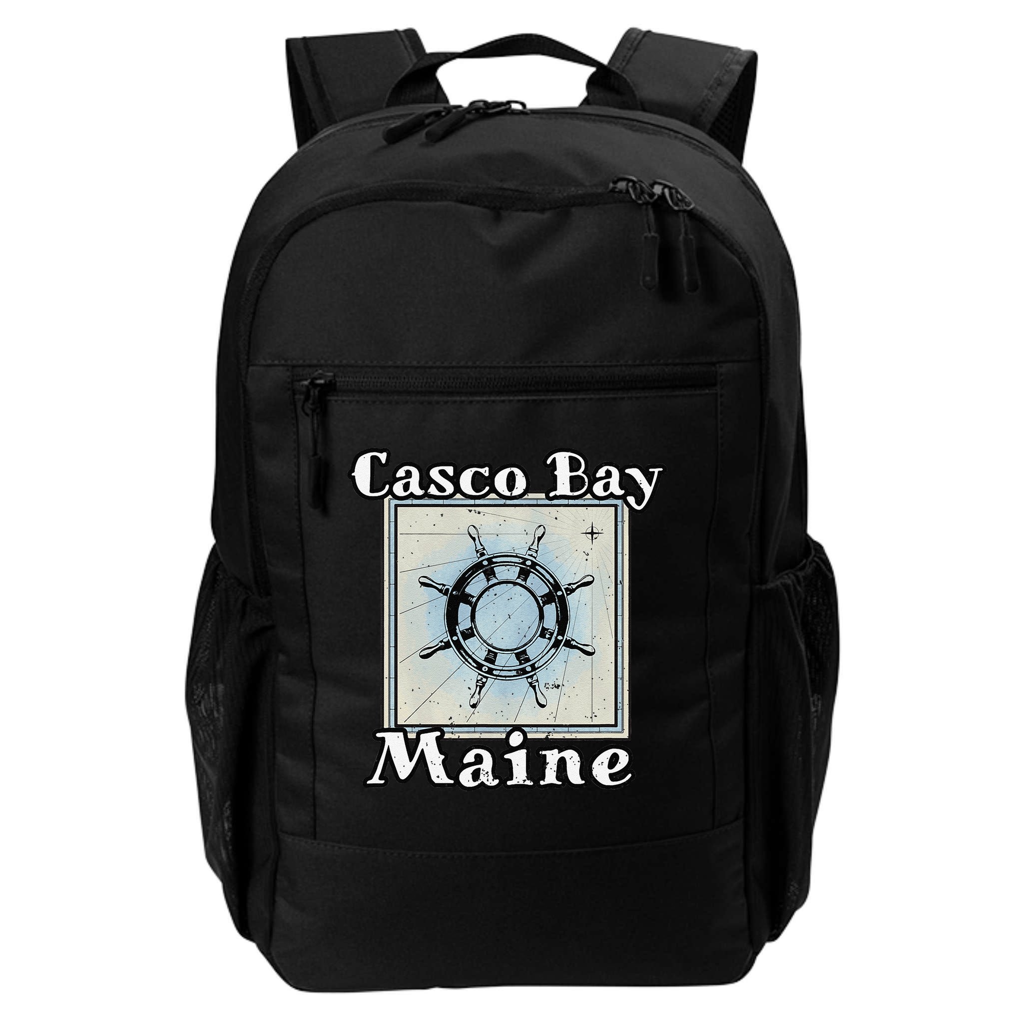 Casco Bay Maine Maritime Nautical History Ship Wheel Sailing Backpack