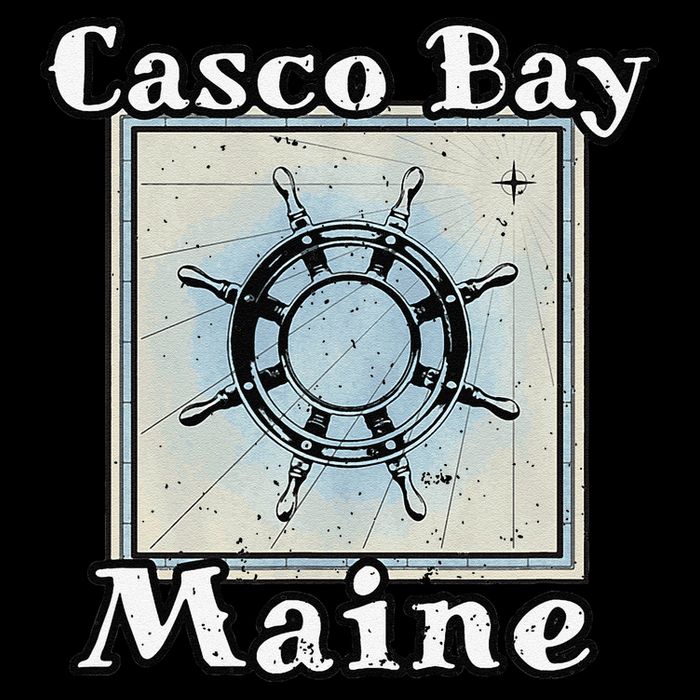 Casco Bay Maine Maritime Nautical History Ship Wheel Sailing Premium T-Shirt