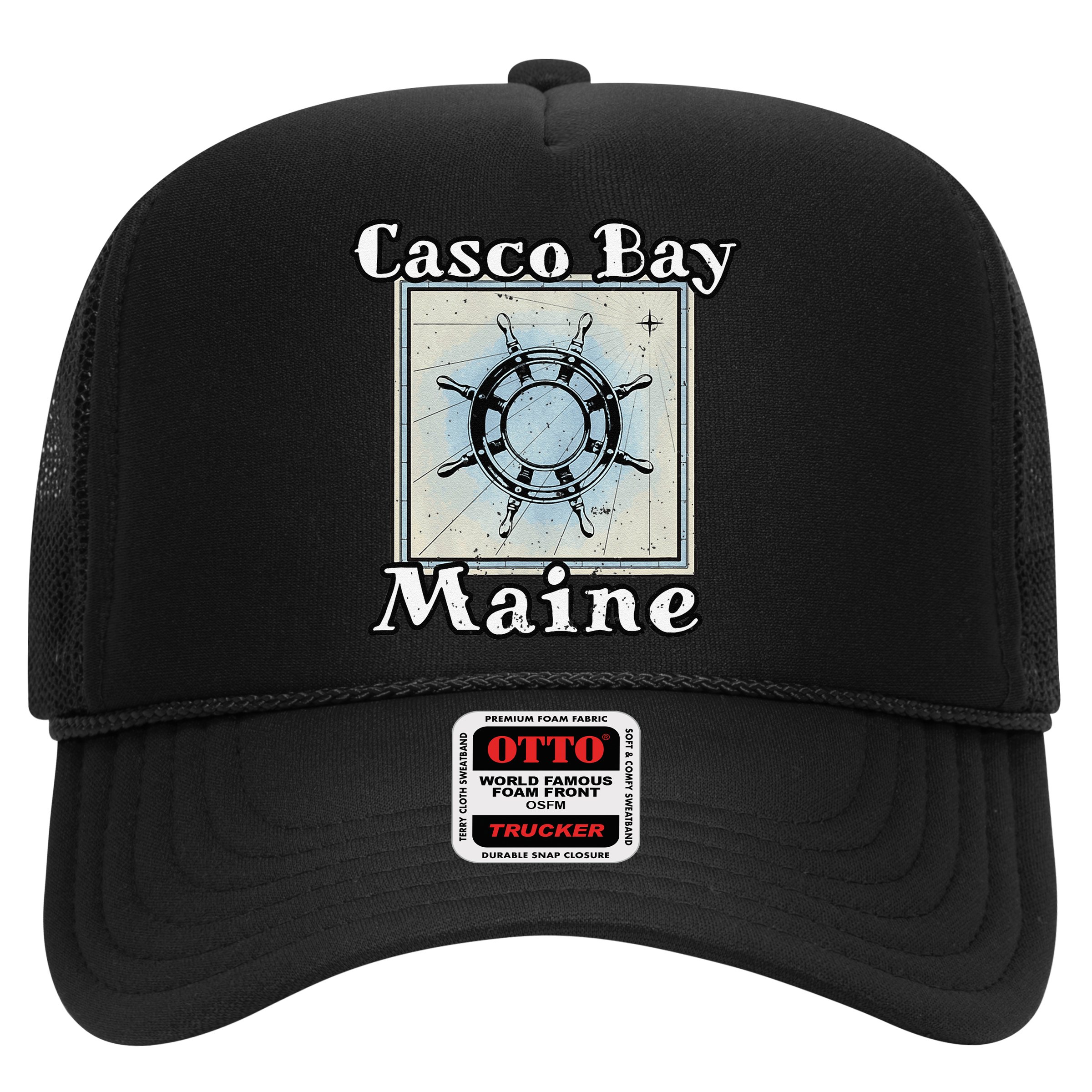 Casco Bay Maine Maritime Nautical History Ship Wheel Sailing Hat
