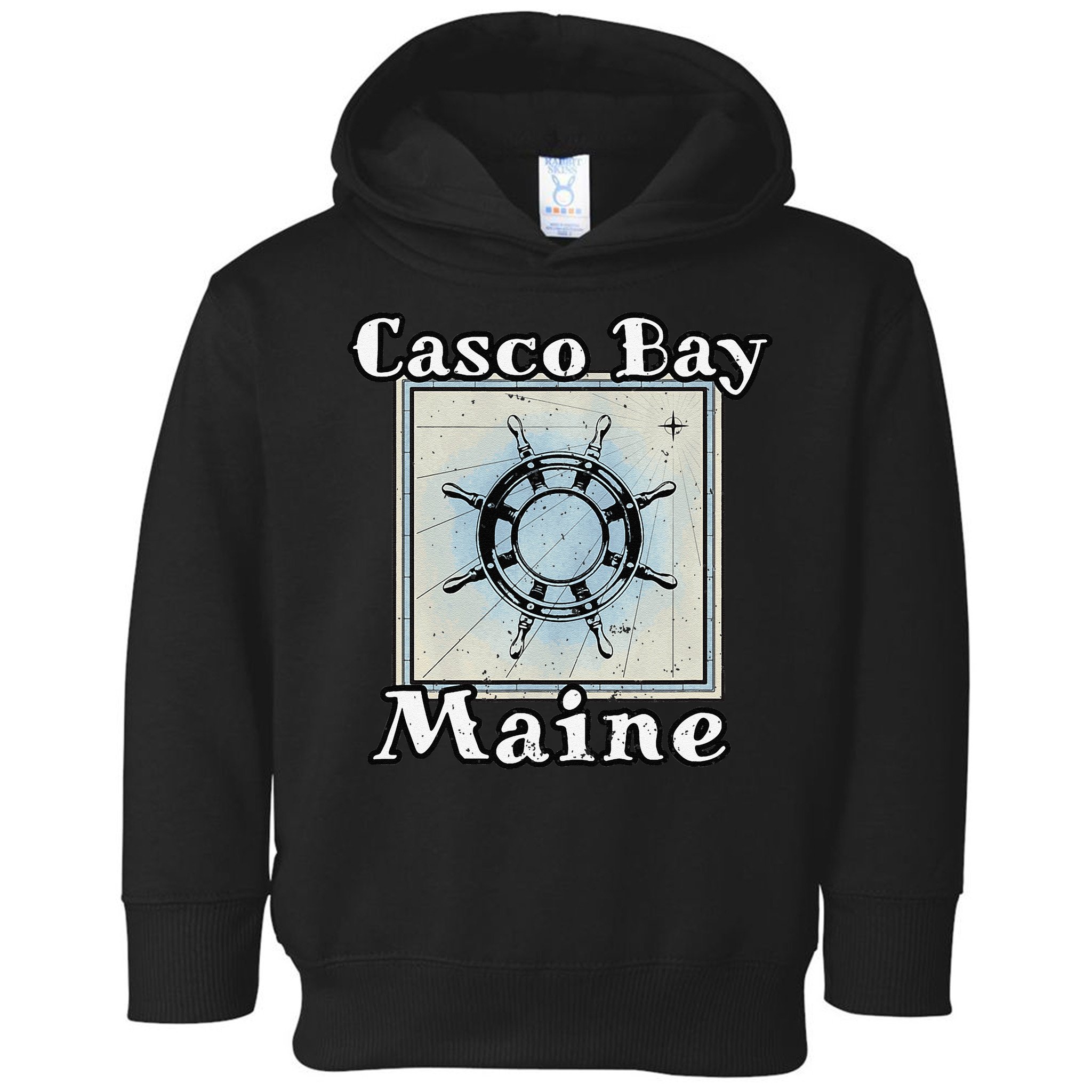 Casco Bay Maine Maritime Nautical History Ship Wheel Sailing Toddler Hoodie