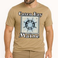 Casco Bay Maine Maritime Nautical History Ship Wheel Sailing Cooling Performance Crew T-Shirt