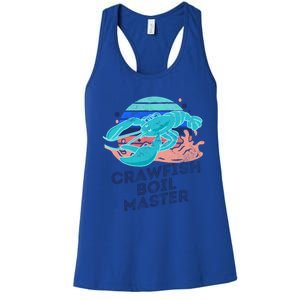 Crawfish Boil Master Funny Crawfish Season Retro Crawfish Funny Gift Women's Racerback Tank