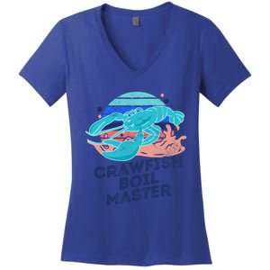 Crawfish Boil Master Funny Crawfish Season Retro Crawfish Funny Gift Women's V-Neck T-Shirt