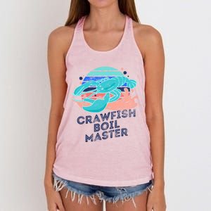 Crawfish Boil Master Funny Crawfish Season Retro Crawfish Funny Gift Women's Knotted Racerback Tank