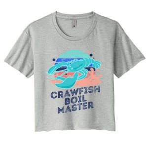 Crawfish Boil Master Funny Crawfish Season Retro Crawfish Funny Gift Women's Crop Top Tee