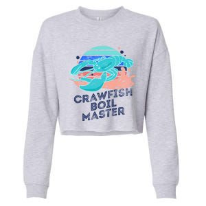 Crawfish Boil Master Funny Crawfish Season Retro Crawfish Funny Gift Cropped Pullover Crew