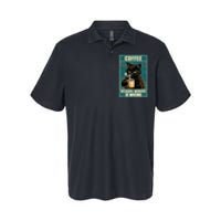 Coffee Because Murder Is Wrong Funny Black Cat Coffee Lover Softstyle Adult Sport Polo