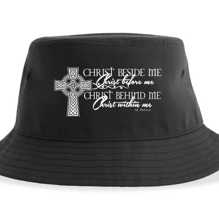 Christ Beside Me Christ Before Me Christ Behind Me Sustainable Bucket Hat