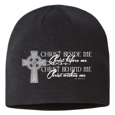 Christ Beside Me Christ Before Me Christ Behind Me Sustainable Beanie