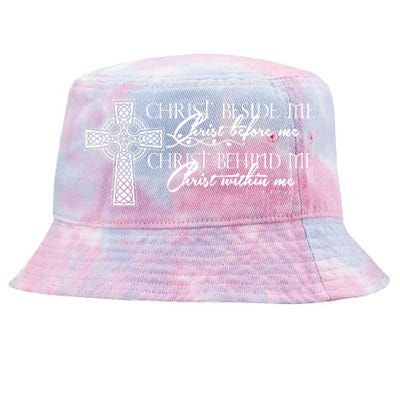 Christ Beside Me Christ Before Me Christ Behind Me Tie-Dyed Bucket Hat